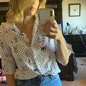 EUC Velvet Heart Dog Button-up